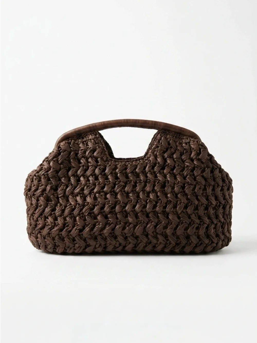 Woven Knit Clutch Wristlet - Chocolate Brown